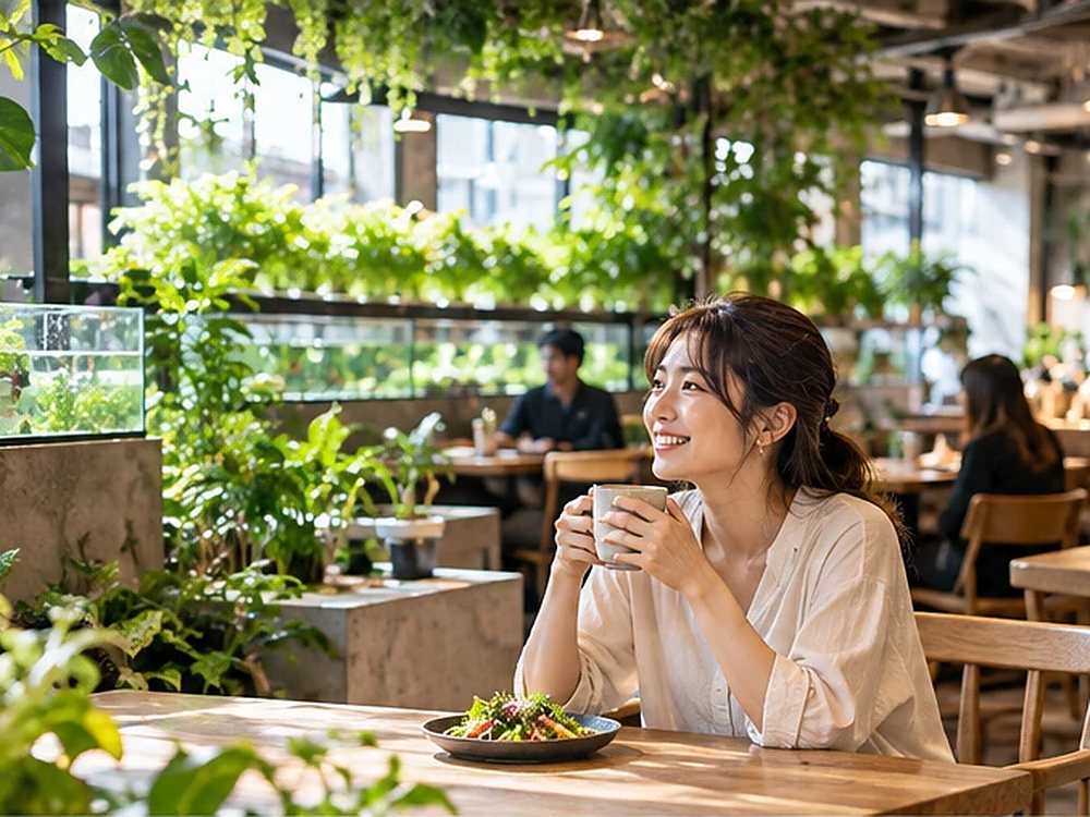 客席でくつろぐ様子