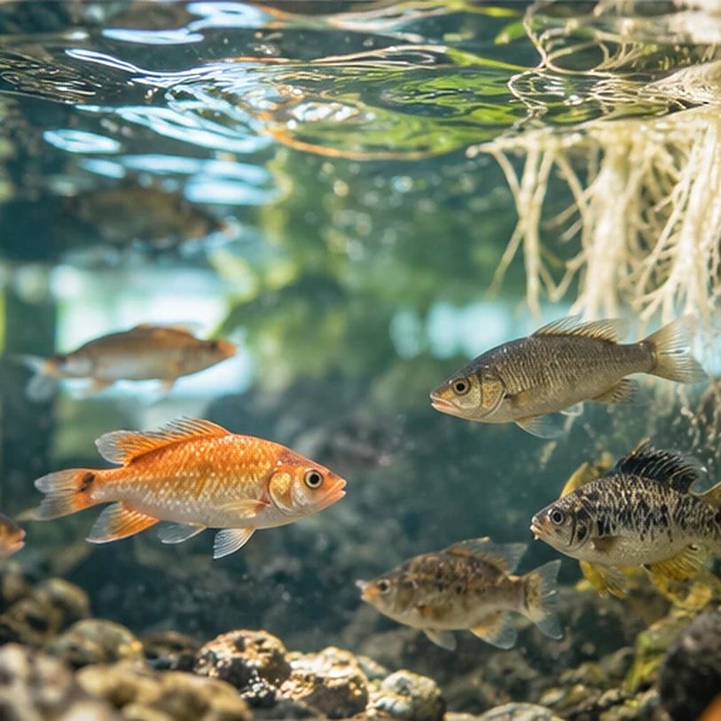 水の中を泳ぐ魚